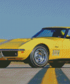 Yellow 69 Corvette Diamond Painting