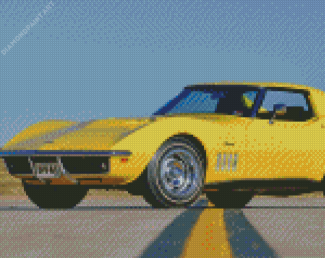 Yellow 69 Corvette Diamond Painting