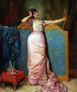 Admiring Her Looks By Auguste Toulmouche Diamond Painting