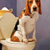 Aesthetic Dog In Toilet Diamond Painting