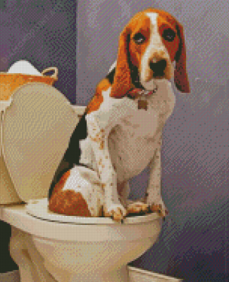 Aesthetic Dog In Toilet Diamond Painting