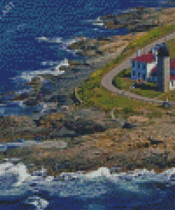 Beavertail Lighthouse View Diamond Painting