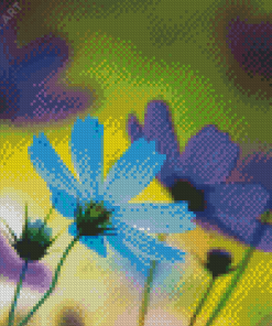 Blue And Purple Flower Diamond Painting