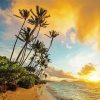 Hawaii Kahala Beach At Sunset Diamond Painting