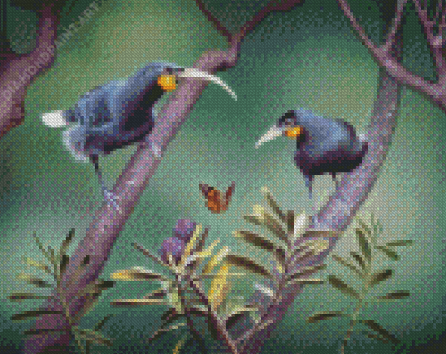 Huia Birds Diamond Painting