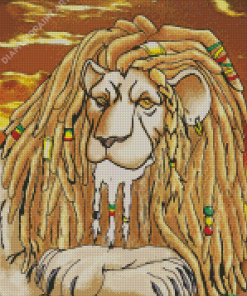 Lion With Dreadlocks Rasta Diamond Painting