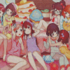 Pink Anime Girls Diamond Painting