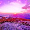 Purple Mountain At Sunset Diamond Painting