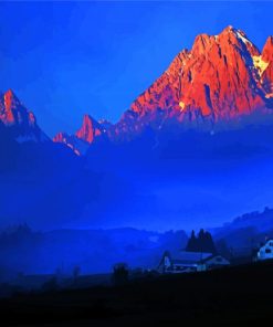 Pyrenees Mountains At Sunset Diamond Painting