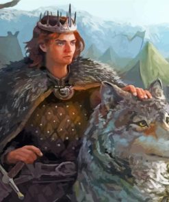 Robb Stark And Wolf Art Diamond Painting