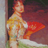 Spanish Young Girl With Hand Fan Diamond Painting