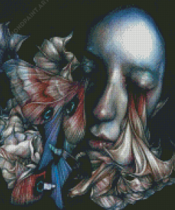 Abstract Sad Lady And Fish Marco Mazzoni Diamond Painting