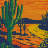 Aesthetic Sunset Saguaro National Park Diamond Painting