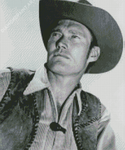 Black And white Chuck Connors Actor Diamond Painting