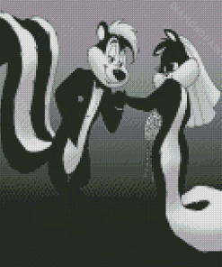 Black And White Pepe Le Pew Diamond Painting