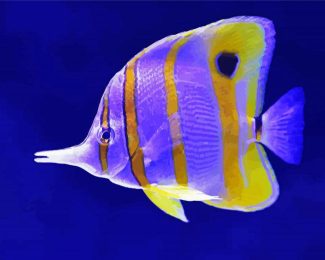 Cute Purple Yellow Fish Diamond Painting