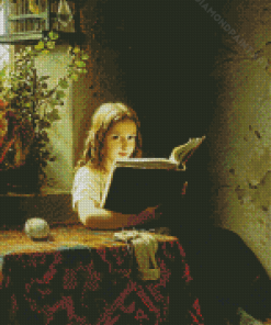 Girl Reading Diamond Painting