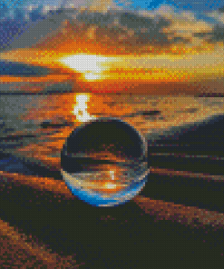 Glass Globe Beach Reflection Diamond Painting