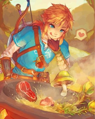 Link Breath Of The Wild Cooking Diamond Painting