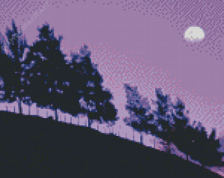 Moon Purple Night Diamond Painting