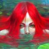 Mysterious Redhead Woman In The Water Diamond Painting