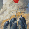 Narwhals And Red Balloon Diamond Painting