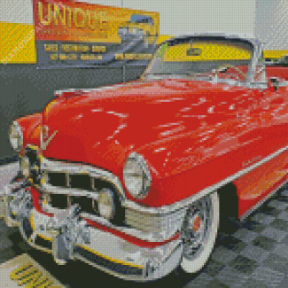 Red 1950s Cadillac Diamond Painting