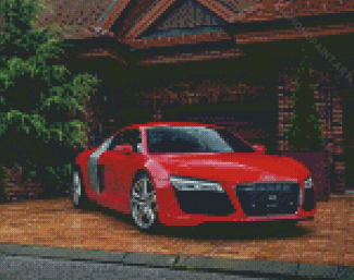 Red Audi Illustration Diamond Painting