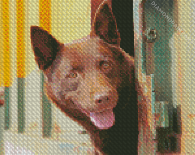 Red Dog Diamond Painting