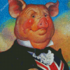 Aesthetic Pig Wearing Suit Diamond Painting