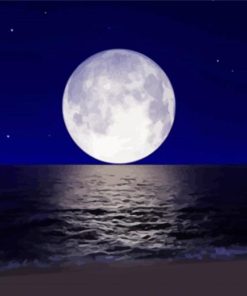 Aesthetic Moon Over Sea Night Diamond Painting