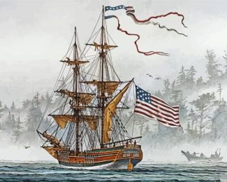 American Tall Ships Flag Art Diamond Painting