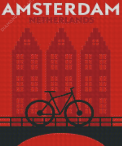 Amsterdam Bicycle Poster Diamond Painting