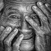 Black And White Old Lady Face Diamond Paintings