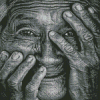 Black And White Old Lady Face Diamond Paintings