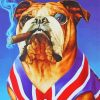 British Bulldog Smoking Cigar Diamond Paintings
