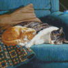 Cat And Kitten Snuggling Diamond Painting