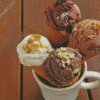 Chocolate Ice Cream Cone In Cup Diamond Painting