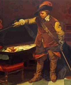 Cromwell Before The Coffin Of Charles I By Paul Delaroche Diamond Painting