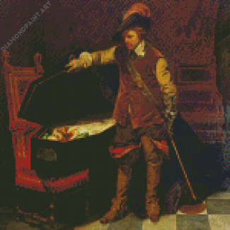 Cromwell Before The Coffin Of Charles I By Paul Delaroche Diamond Painting