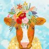 Floral Cow Diamond Paintings