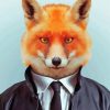 Fox Wearing Suit Art Diamond Painting