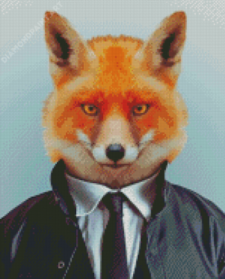 Fox Wearing Suit Art Diamond Painting