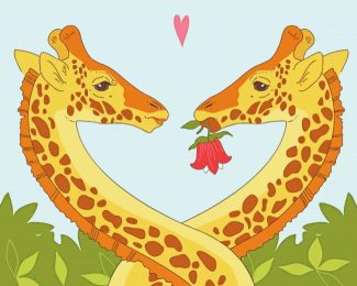 Giraffes Hug Diamond Paintings