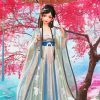 Girl In China Dress With Umbrella Diamond Painting