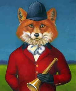 Human Fox In Hat Diamond Paintings