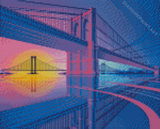Illustration Manhattan Bridge Diamond Painting