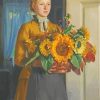 Lady With Sunflowers Diamond Painting