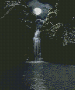Moonlight Waterfall Diamond Paintings