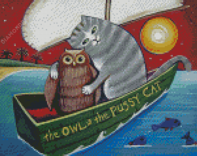 Owl And The Pussy Cat Diamond Painting